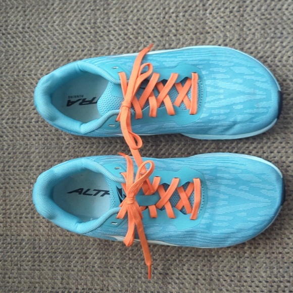 Altra Rivera Aqua & Orange Women's Running Shoes, Size 7 - Picture 2 of 6